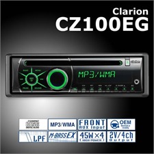 CLARION CZ100EG – CD / MP3 / WMA Autoradio mit AUX-In (Grün)