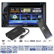 Clarion NX502E + DAB302E (NX502DAB) - 2-DIN-Multimedia-Station mit 15,8 cm - Touchpenel / Navigation / DVD-Video / Bluetooth / iPhone / TMC / SD / DAB