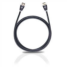 Oehlbach 128 - Easy Connect - High-Speed-HDMI®-Kabel mit Ethernet 1 x HDMI auf 1 x HDMI (1 Stk / 2,50 m / schwarz/weiß/gold)