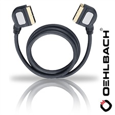 Oehlbach 142 - Easy Connect Scart - Scartkabel 1 x Scart auf 1 x Scart (1 Stk / 1,5 m / schwarz/grau/gold)