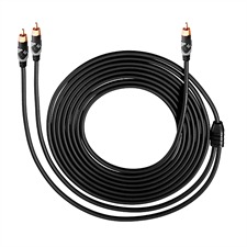 Oehlbach 151 - Easy Connect Sub - Subwoofer Cinch-Kabel 1 x Cinch auf 2 x Cinch (1 Stk / 5,0 m / schwarz/gold)