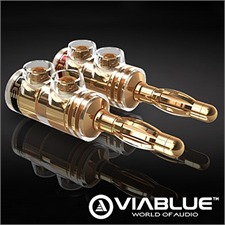 ViaBlue 30200 - TS Banana Lamella - Bananenstecker  (4 Stk / vergoldet)
