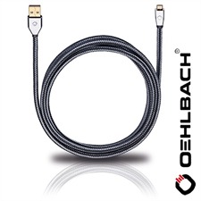 Oehlbach 60045 - XXL i-Connect UM-B/U - USB-Kabel, 1 x USB Micro-B auf 1 x USB-A (1Stück / 2,0m / schwarz/grau)