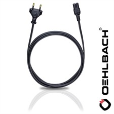 Oehlbach 17046 - Powercord C 7 - Netzkabel mit Euro-Flachstecker (1 Stück / 1,5 m / schwarz)