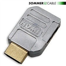 HICON HDHD-MF90H - Adapter HDMI male auf HDMI female (90° horizontal abgewinkelt/ silber/gold)