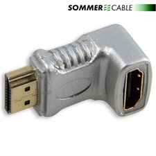 HICON HDHD-MF90V - Adapter HDMI male auf HDMI female (90° nach unten / silber/gold)