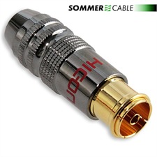 HICON HI-ANCF01 - Antennensteckverbinder (2-pol female, echtvergoldet / gold/ verchromt)