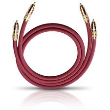 Oehlbach 2041 - NF 214 Master - NF-Audio-Cinchkabel 1 x Cinch auf 1 x Cinch (2 Stück / 2 x 1,0 m / rot/gold)