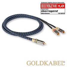Goldkabel 71297 - Highline Subwoofer 0150 - Audiokabel 1 x Cinch auf 2 x Cinch (1 Stück / 1,5 m / schwarz/blau)