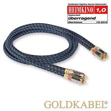 Goldkabel 71299 - Highline Subwoofer 0350 - Audiokabel 1 x Cinch auf 2 x Cinch (1 Stück / 3,5 m / schwarz/blau)