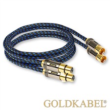 Goldkabel Highline XLR MKII Stereo 1,0 m - Goldkabel - Highline XLR 0100 Kabel-Set mit 2 x XLR-Stecker auf 2 x XLR-Buchse (2 Stück / 2 x 1,0 m / schwarz/blau)