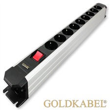 Goldkabel 821856 - POWERLINE FLEX - 9er Netzleiste mit Schalter (1 Stück / schwarz + silber)