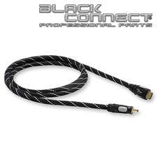 Goldkabel HDMI0050 - Black Connect - High-Speed-HDMI®-Kabel 1.4 / 1.4a mit Ethernet 1 x HDMI auf 1 x HDMI (1 Stück / 0,5 m / schwarz/silber)
