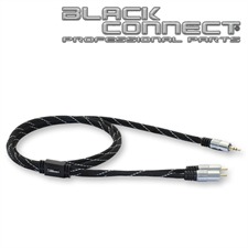 Goldkabel 821148 - Klinke/Cinch 0350 1 x Klinke auf 2 x Cinch (3,5 Meter / schwarz/silber)