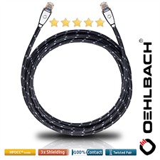 Oehlbach 19391 - XXL Hyper Stream 170 - High-End-Netzwerk-/Streamingkabel, 1 x RJ45 auf 1 x RJ45 (1 Stück / 1,70 m / silber/schwarz)