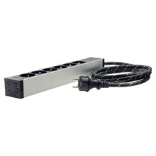 inakustik AC-1502-P6 - Referenz-Netzleiste (6-fach / 3x 1,5 qmm / 1,5 m / schwarz/silber)