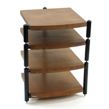 Atacama ERIS ECO 5.0 - HiFi-Rack - 4 Ebenen (insgesamt 4 Regalböden aus dunklem Bambus Vollholz = dark bamboo / inkl. Spikes)