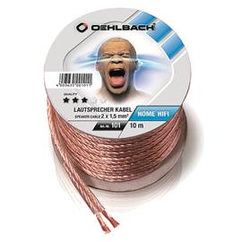 Oehlbach 101 - Speaker Wire SP-15 1000 - Loudspeaker cable flexible Mini-coil (10m / transparent / copper / 2 x 1,5qmm)