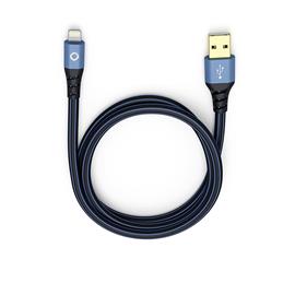 Oehlbach 9321 - USB Plus LI 50 - USB 2.0 Kabel für Mobile Entertainment (1 x USB-A auf 1 x Lightning Connector / 0,5 m / blau/schwarz)