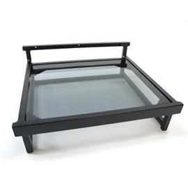 Atacama APOLLO - WT1 SE - Wandhalterung für Plattenspieler + andere HiFi-Geräte (Oberfläche = getöntes Glas / 1 Ebene / Stahlrahmenhalterung in seidenschwarz)