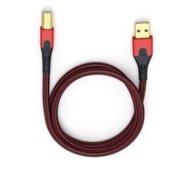 Oehlbach 9422 - USB Evolution B 150 - USB 2.0 Kabel für Mobile Entertainment (1 x USB-A auf 1 x USB-B / 1,5 m / rot/schwarz)