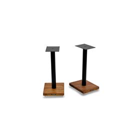 Atacama APOLLO - CYCLONE 5 - high-quality loudspeaker stands (515 mm / black & base plate made from dark solid oak / incl. spikes / 1 pair)