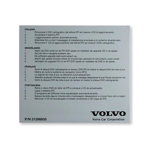 VOLVO Operating software - Navigation / Radio software Update for Volvo RTI (P/N 31266835 / 1CD)