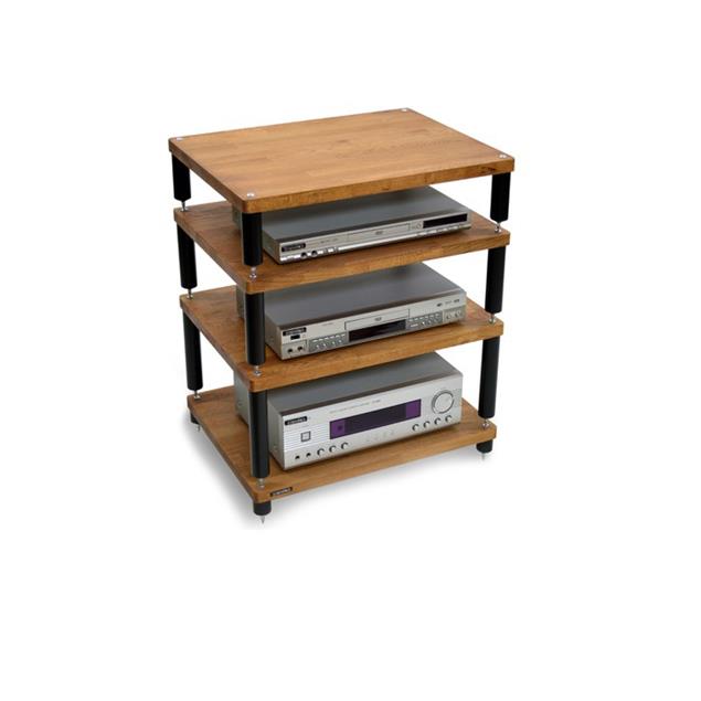 Atacama APOLLO - STORM 6 - high-quality hi-fi rack - 4 levels (total of 4 shelves made from dark solid oak / silk black modules / completely decoupled / incl. spikes)